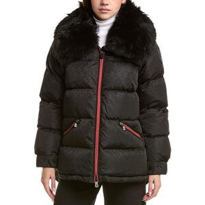 Post Card Womens Alpaca-Trim Down Jacket, Black